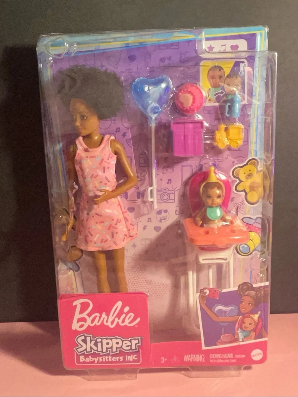 Barbie Skipper Babysitters Inc. Doll Set - Pink Outfit with Blue Balloon